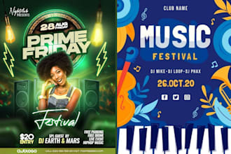 make your festival flyer design product flyer poster design for any event