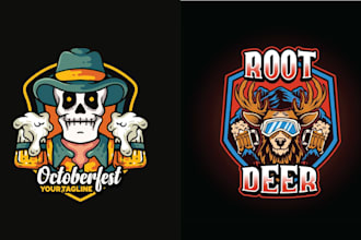design unique mascot cartoon beer pub logo