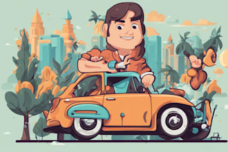 create flat vector illustration or cartoon character