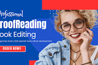 profread and edit german book, greek book development copy edit french ebook