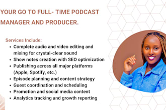 be your full time podcast manager and producer