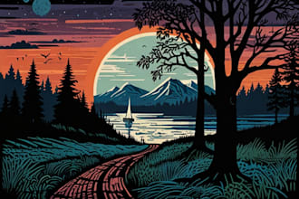 create an artistic linocut illustration in my own style