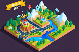 create a isometric map vector illustration