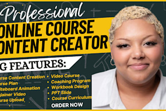 create coaching program, online course, lesson plan, training manual,udemy video