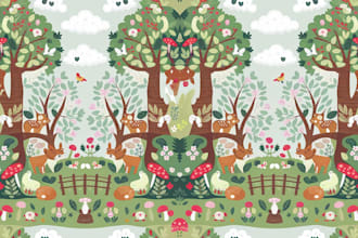 create seamless pattern design, textile prints for kids