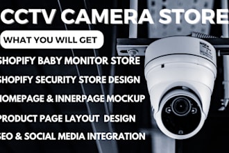 shopify baby monitor store design security home camera store shopify store SEO