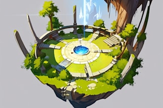 draw environment concept art, fantasy worlds