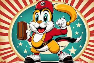create retro vintage mascot cartoon illustration
