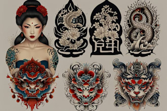 create japanese or oriental tattoo design for you