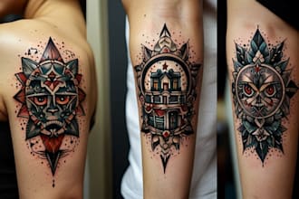 create old school or traditional tattoo design