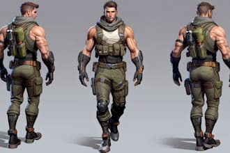 create a sci fi character illustration or sci fi character