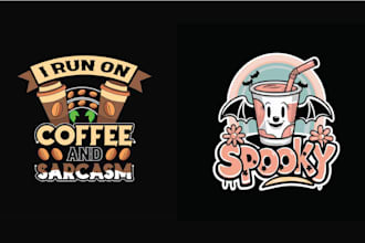 design creative cartoon food bar cafe or coffee shop logo