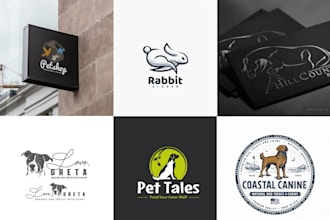 do modern pet animal dog pet care veterinary logo unlimited revision