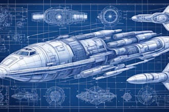 design a spaceship, sci fi illustration and sci fi art