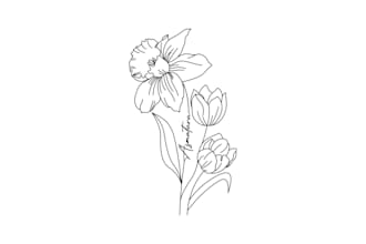 do flower one line art and flower illustration beautifully