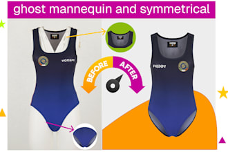 do ghost mannequin symmetrical neck joint service and flat clothing image edit