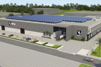do architectural master plan, parking lot with 3d rendering