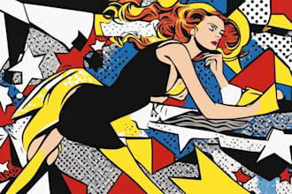 draw pop art or roy lichtenstein style