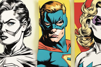 draw comic superhero pop art portraits