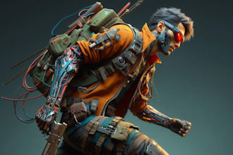 create apocalyptic, dystopian, sci fi, and cyberpunk character