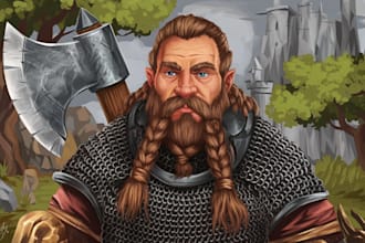 make a character art and d and d character for you