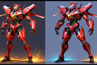 draw full break down mecha concept, ultra detail level