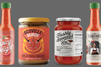 design label, logo for spice, sauce, jar, seasoning, pepper, rub, pikliz,
