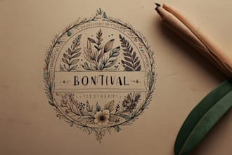 design hand botanical boho minimalist logo