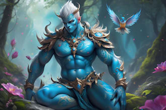 paint a character illustration in a fantasy world