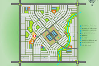 render professional urban plans, subdivision master plans