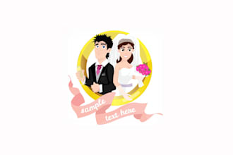 design icon memorable wedding mascot logo