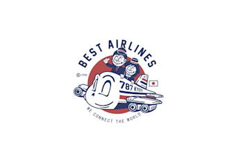 design travel mascot logo with adventure tourism brands