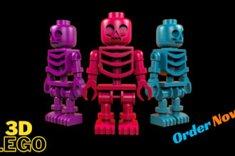 do 3d lego model 3d bjd model 3d lego character 3d articulated model stop motion