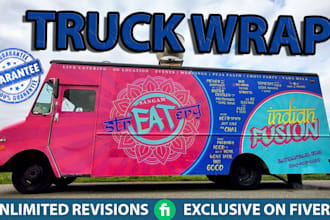 exclusive food truck wrap ,car wrap, truck wrap, vehicle warp, any type vehicle