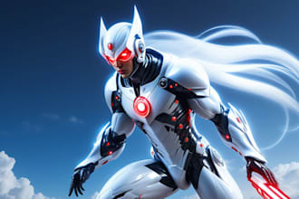 create a sci fi character illustration
