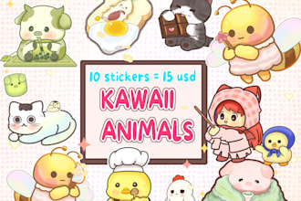 draw cute animal character cartoon mascot illustration