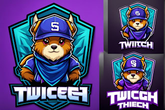 design gaming mascot character logo for twitch, youtube