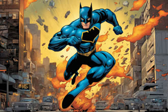 draw superhero action comic