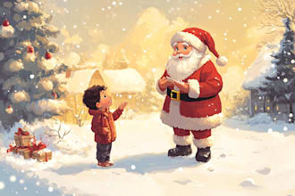draw christmas illustrations and cards for you
