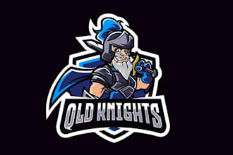 design old knights fantasy gaming community logo