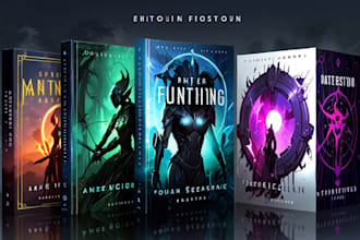 create professional fantasy book cover and sci fi book cover