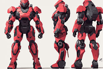 draw amazing concept for mecha, robot