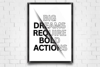 create typography poster, wall art and quotes
