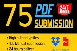 top 75 PDF, docs, ptt submission to high authority document sharing sites