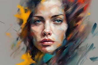 abstract art, portrait, oil paint, digital art for you