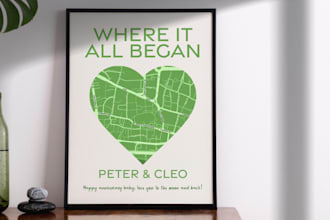 create a personalised map print gift
