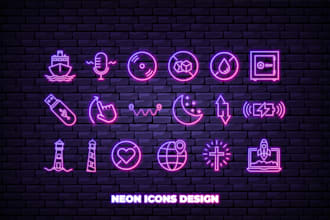 create stylish neon icons for your website or social media