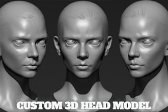 sculpt high detail 3d head model, 3d face, mask,  3d bust model for 3d printing