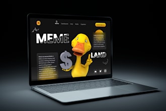 do design crypto meme coin landing page, website,   UI UX