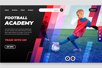 create soccer academy website, football academy website, soccer website